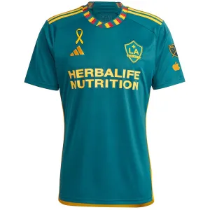 adidas LA Galaxy Away Stadium Jersey w/ MLS   Apple TV   Childhood Cancer Awareness Patch 23/24 (Green/Yellow)