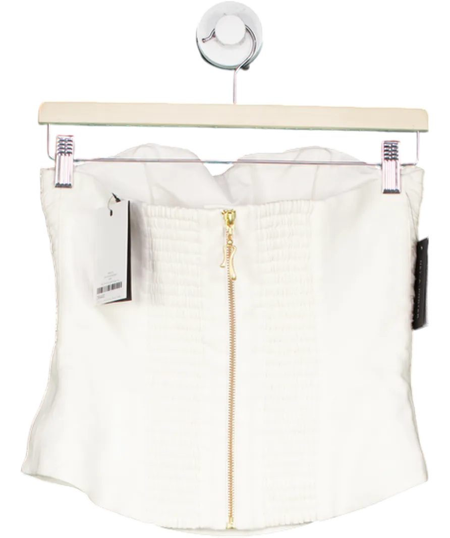Aje Cream Oriel Ruched Bustier UK 8