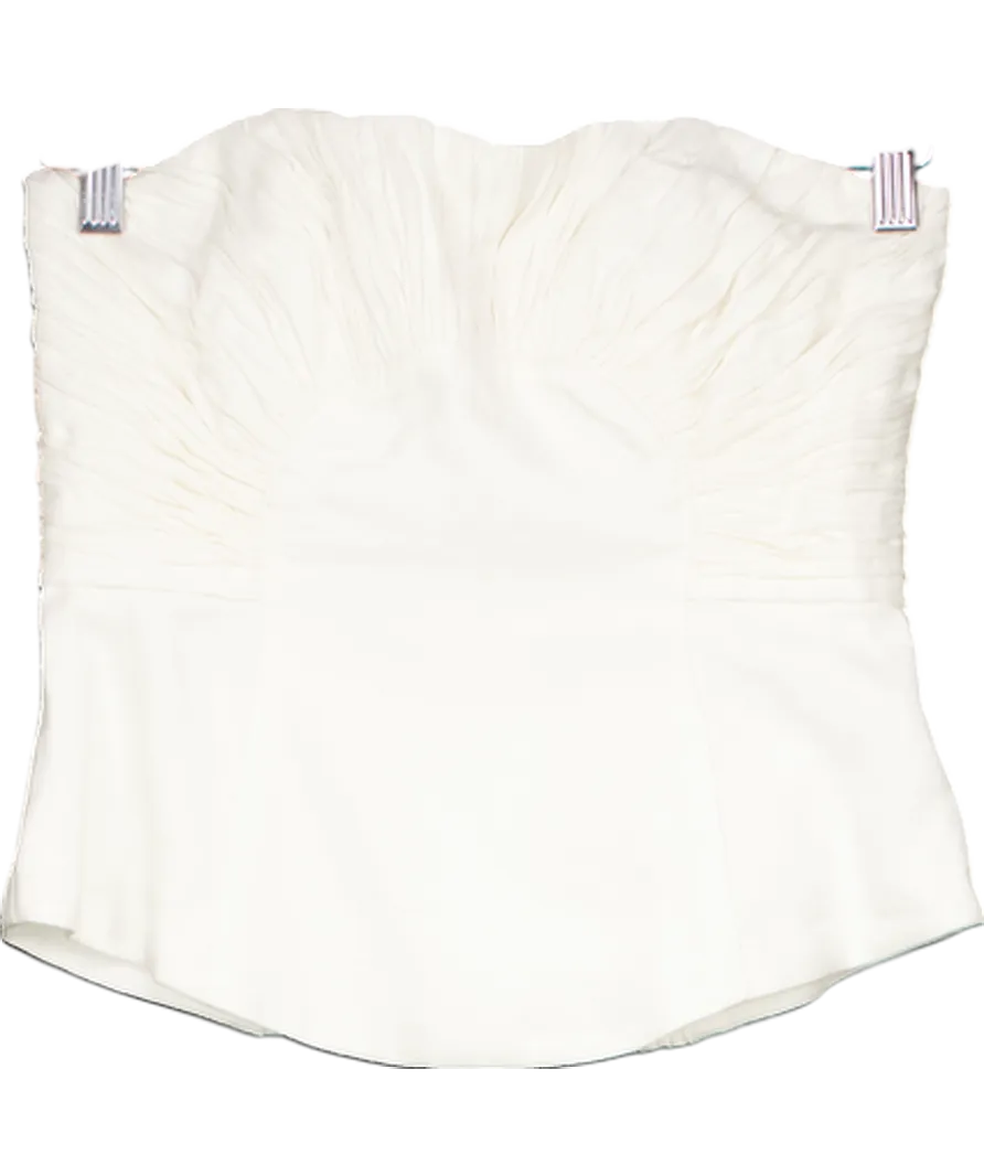 Aje Cream Oriel Ruched Bustier UK 8
