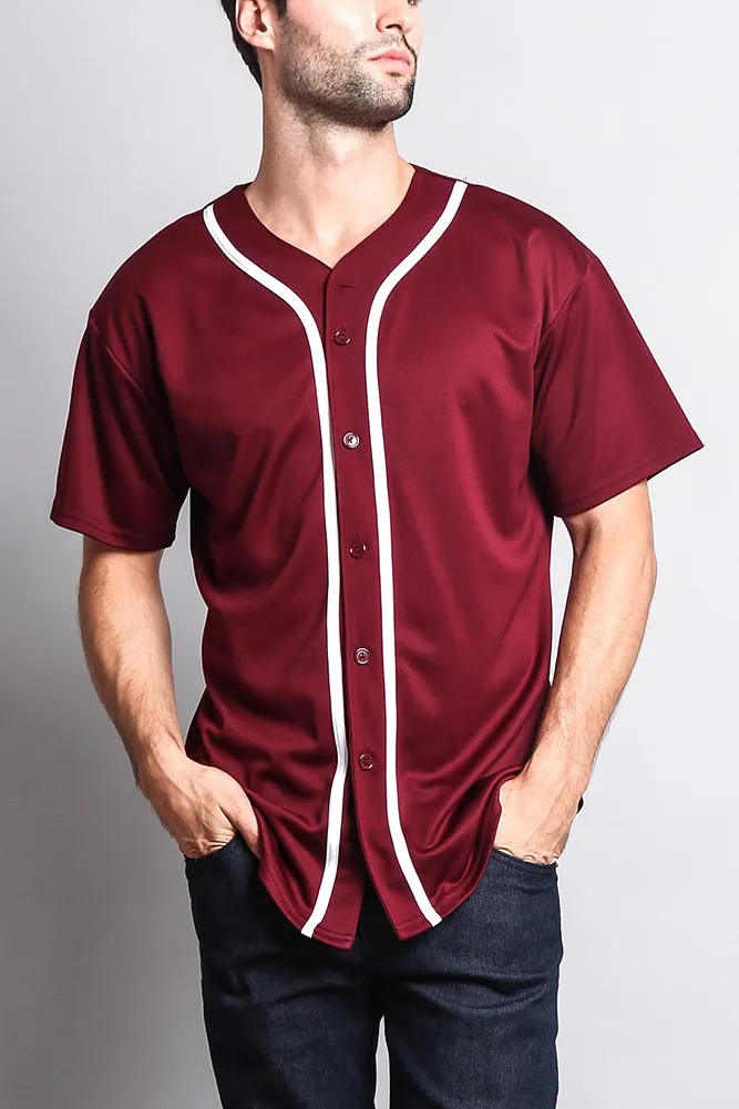Baseball Button Down Short Sleeve Jersey