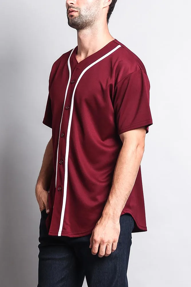 Baseball Button Down Short Sleeve Jersey