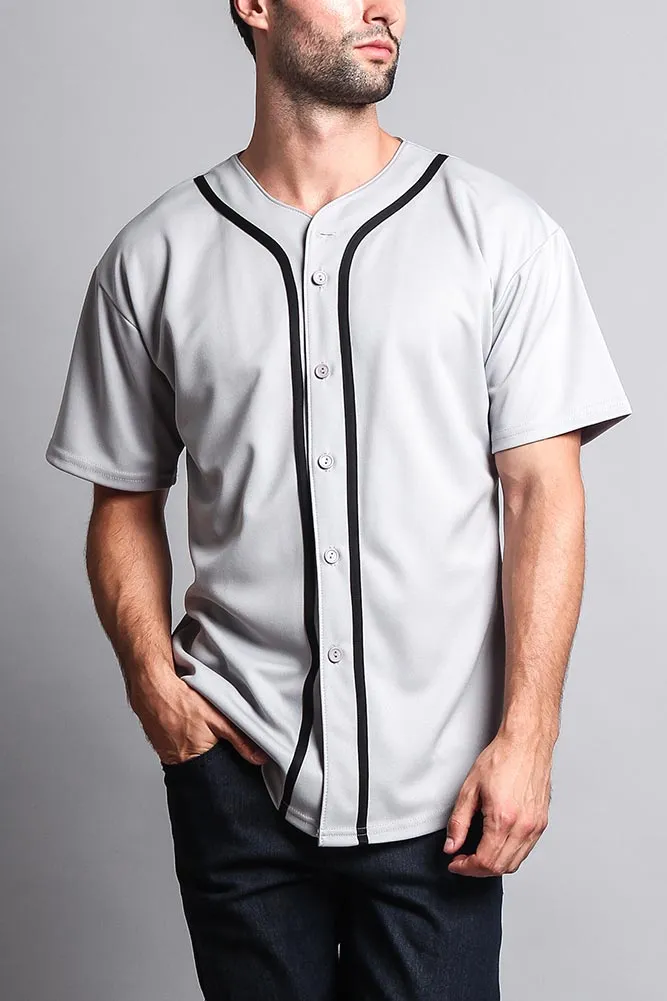 Baseball Button Down Short Sleeve Jersey