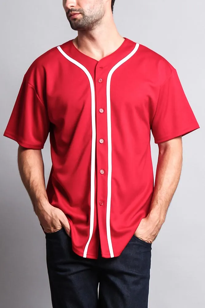 Baseball Button Down Short Sleeve Jersey