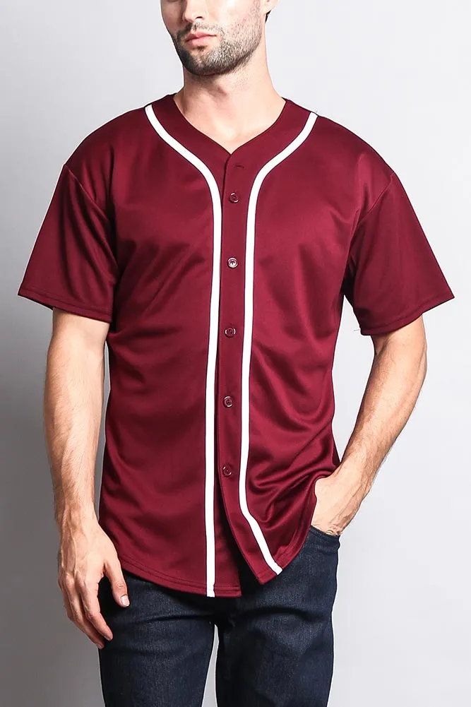 Baseball Button Down Short Sleeve Jersey