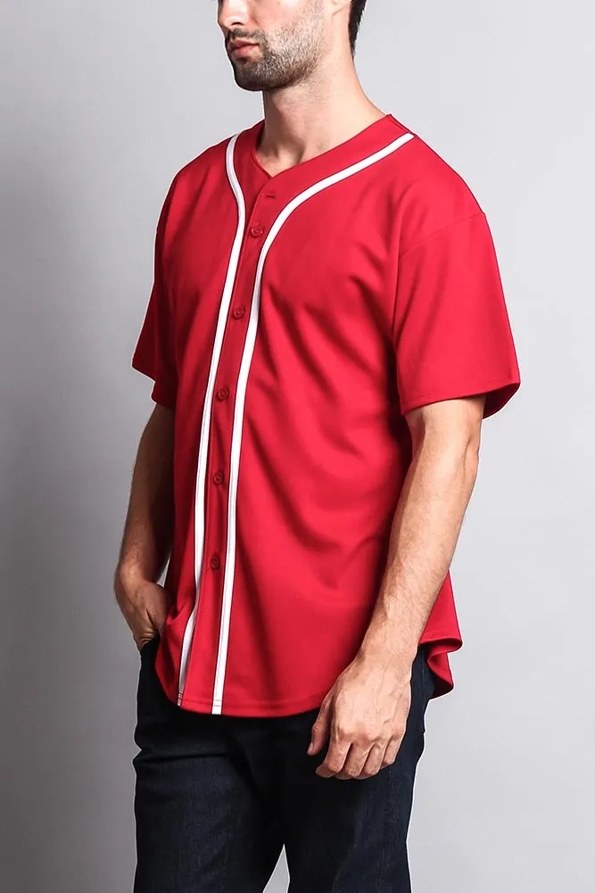 Baseball Button Down Short Sleeve Jersey