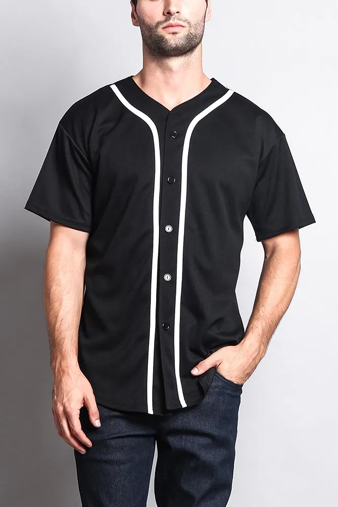 Baseball Button Down Short Sleeve Jersey