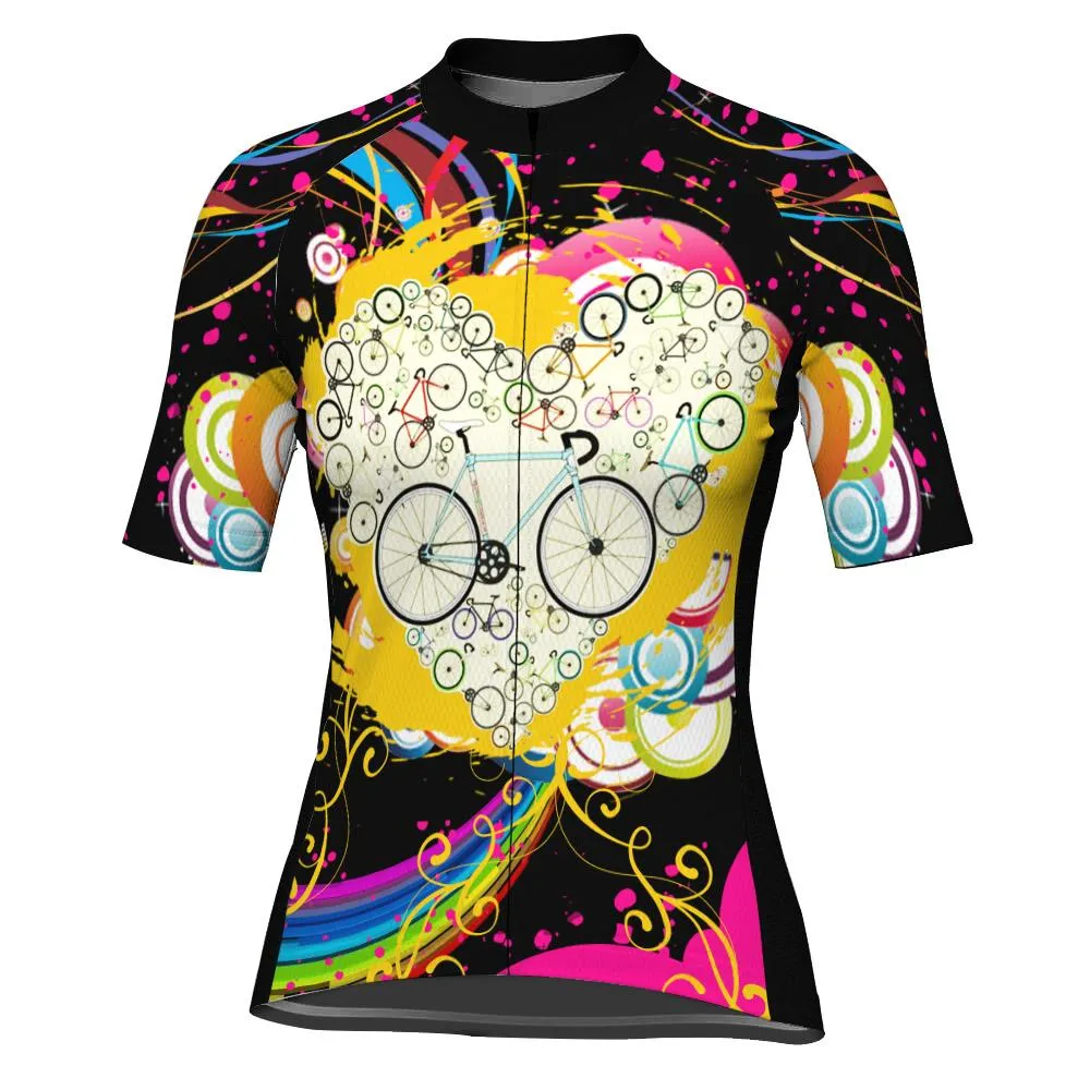 Colorful Short Sleeve Cycling Jersey for Women
