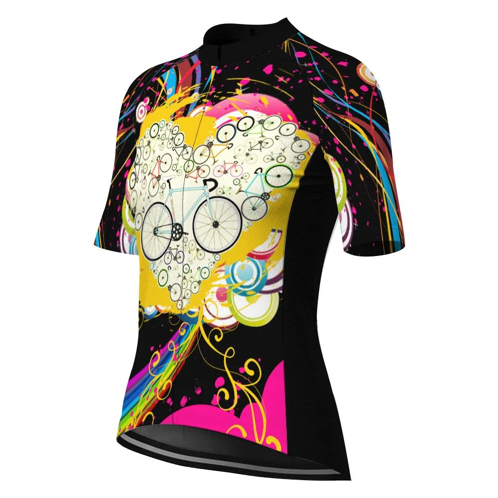 Colorful Short Sleeve Cycling Jersey for Women