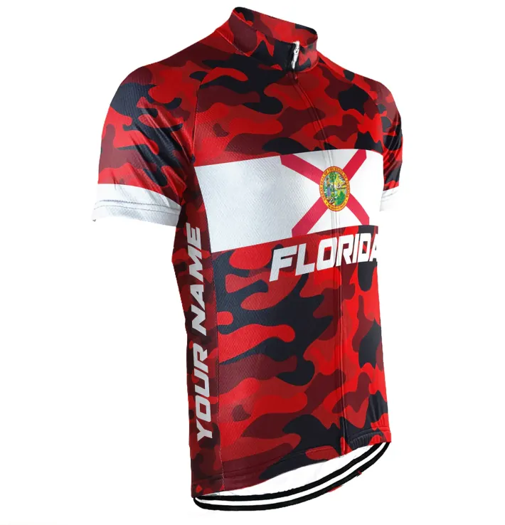 Customized Florida Short Sleeve Cycling Jersey for Men