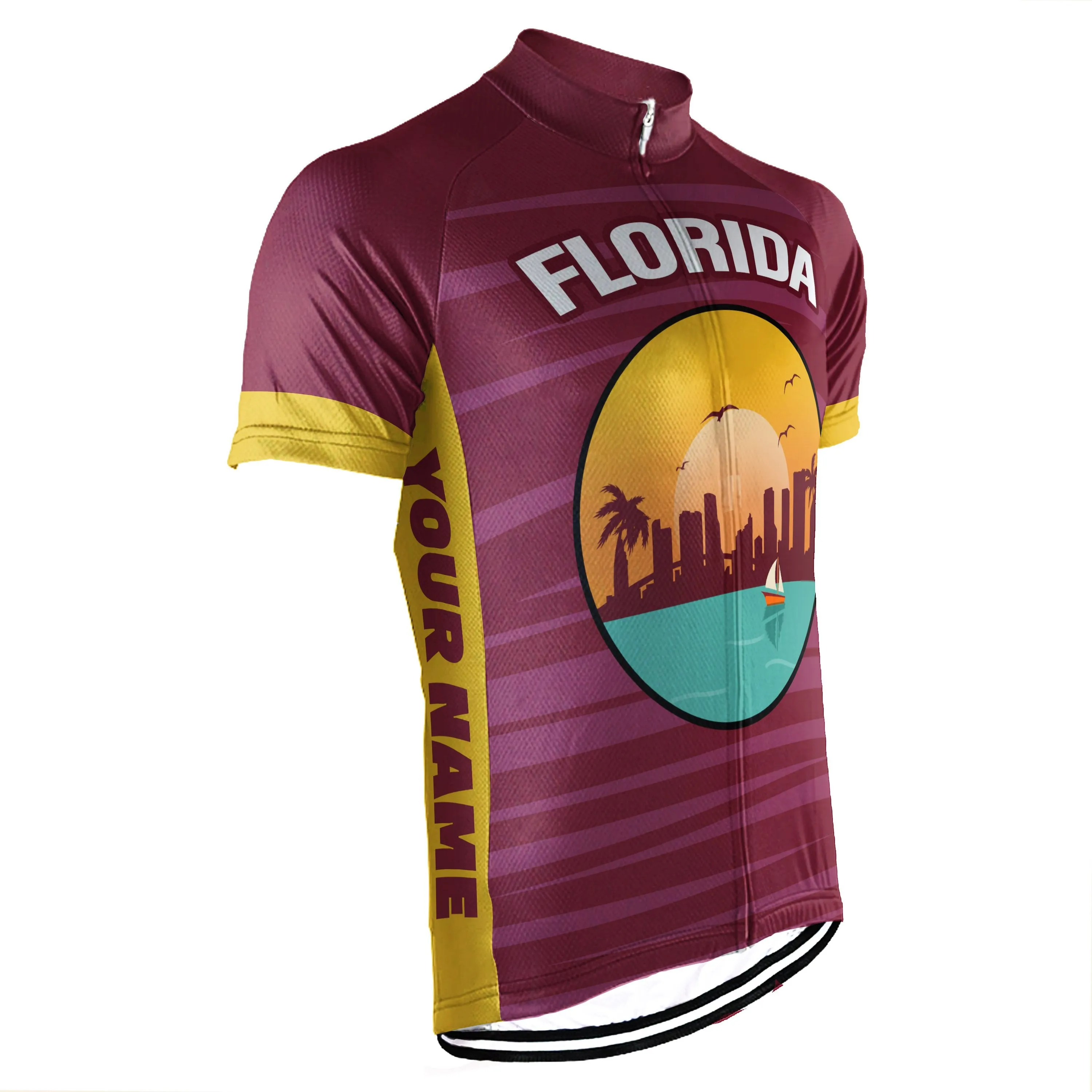 Customized Florida Short Sleeve Cycling Jersey for Men