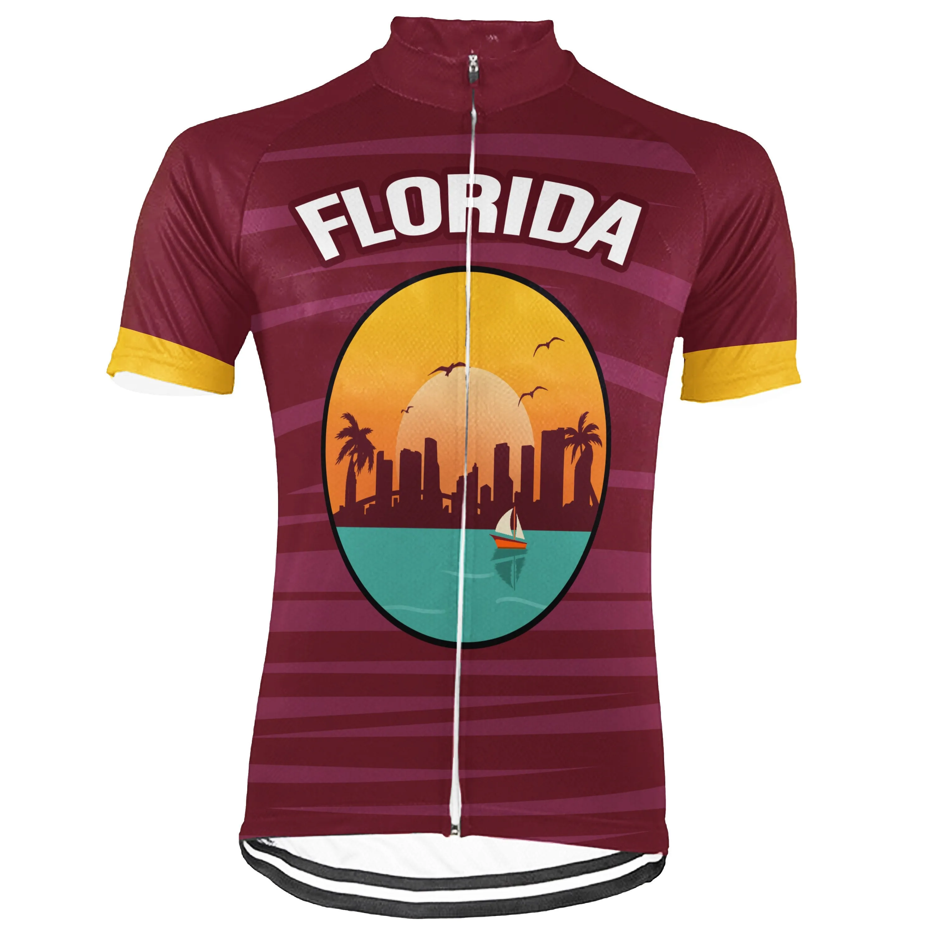 Customized Florida Short Sleeve Cycling Jersey for Men
