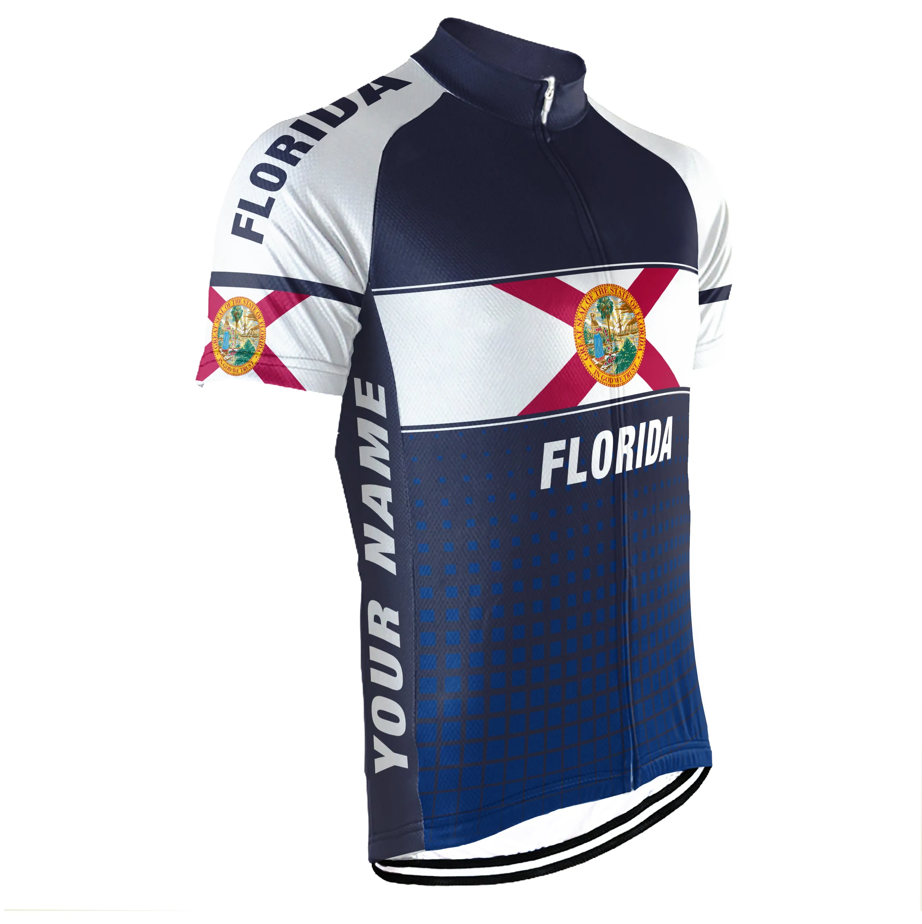 Customized Florida Short Sleeve Cycling Jersey for Men