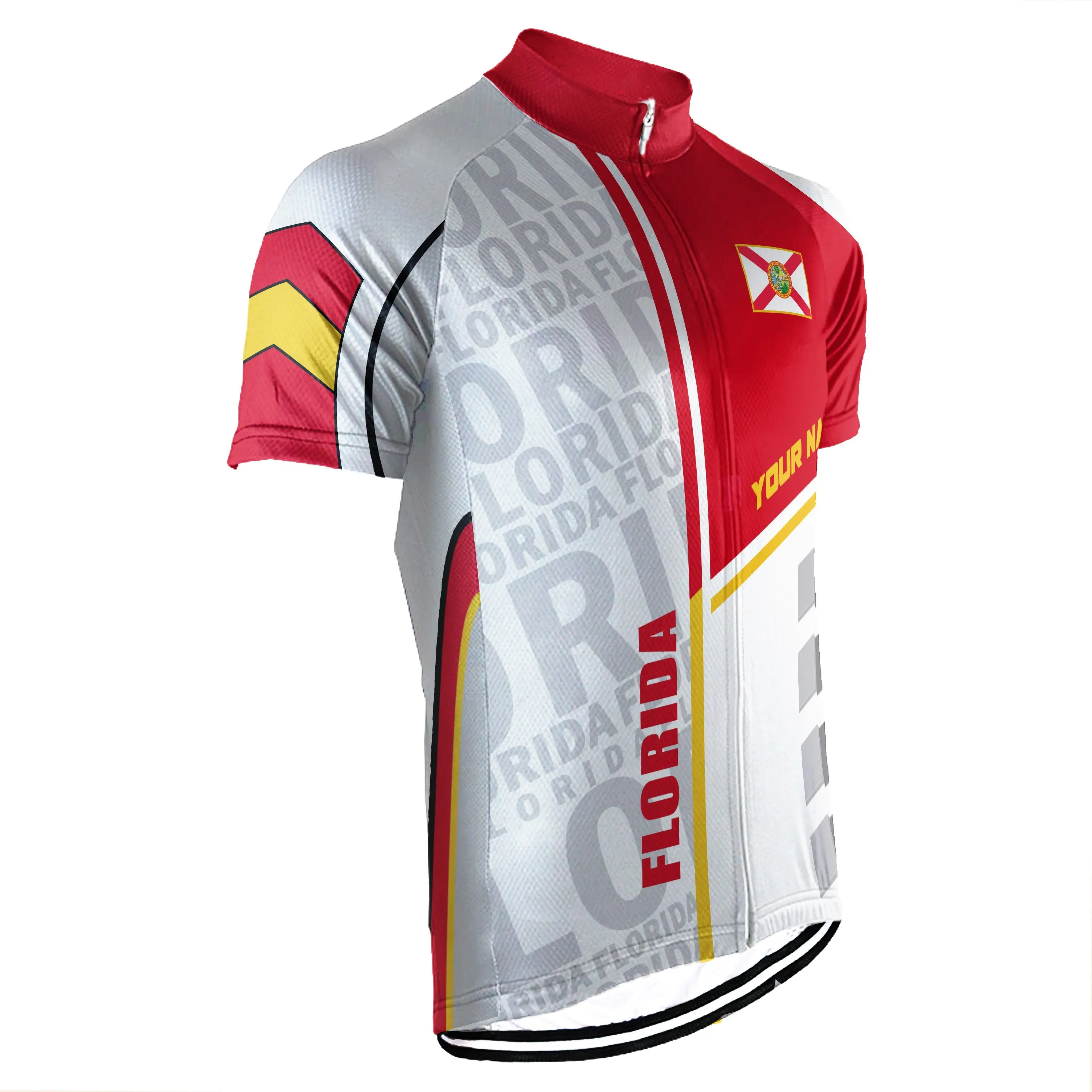 Customized Florida Short Sleeve Cycling Jersey for Men