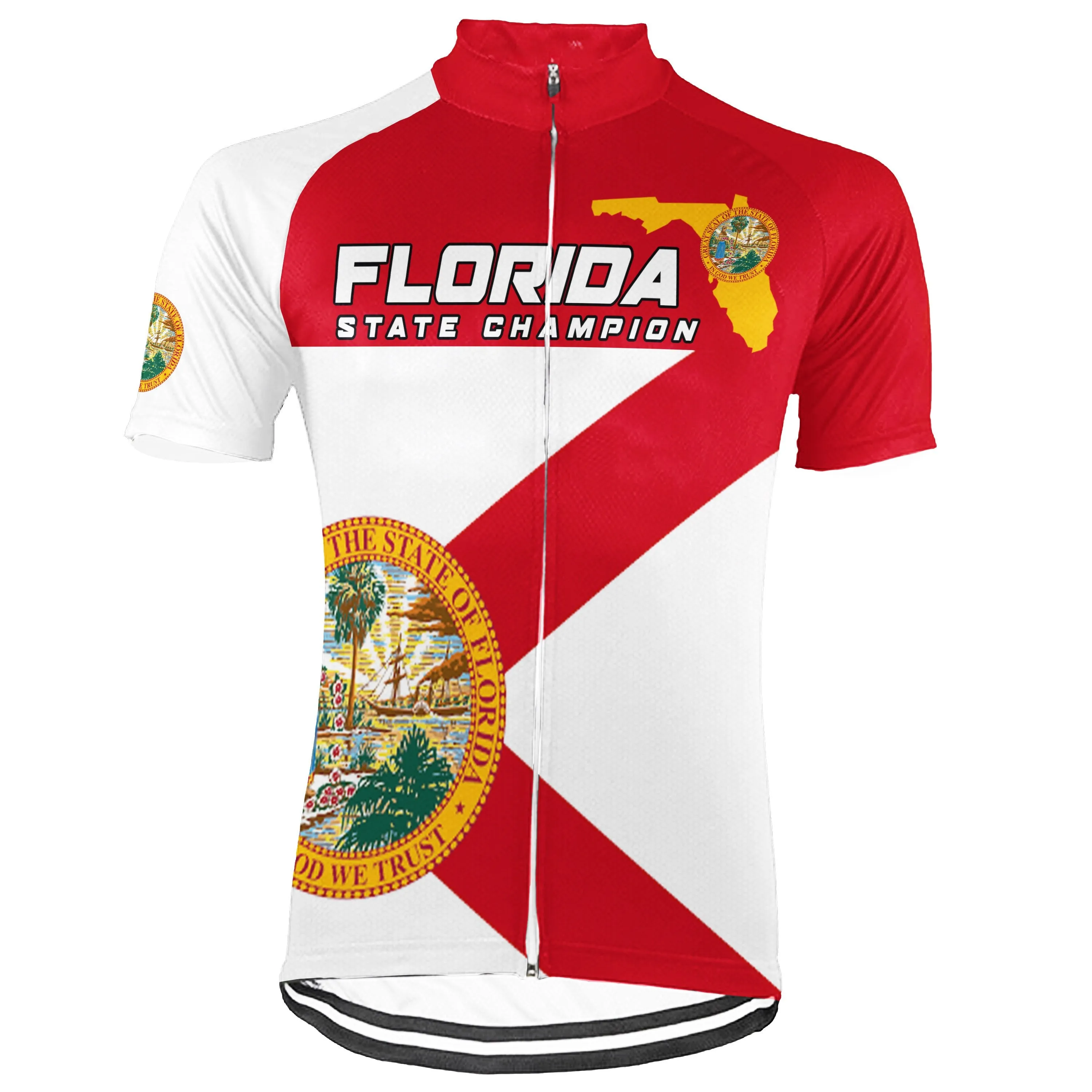 Customized Florida Short Sleeve Cycling Jersey for Men