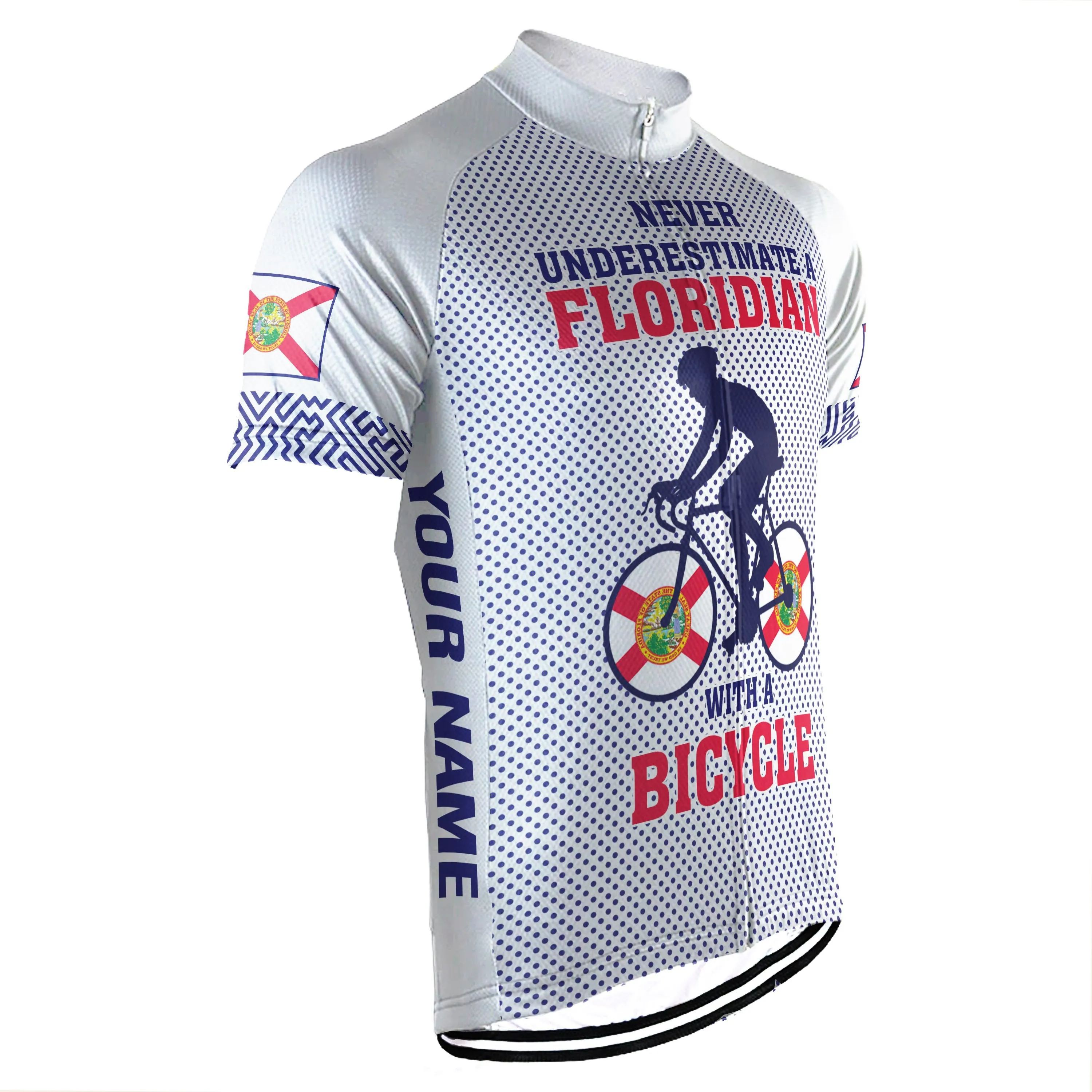 Customized Florida Short Sleeve Cycling Jersey for Men