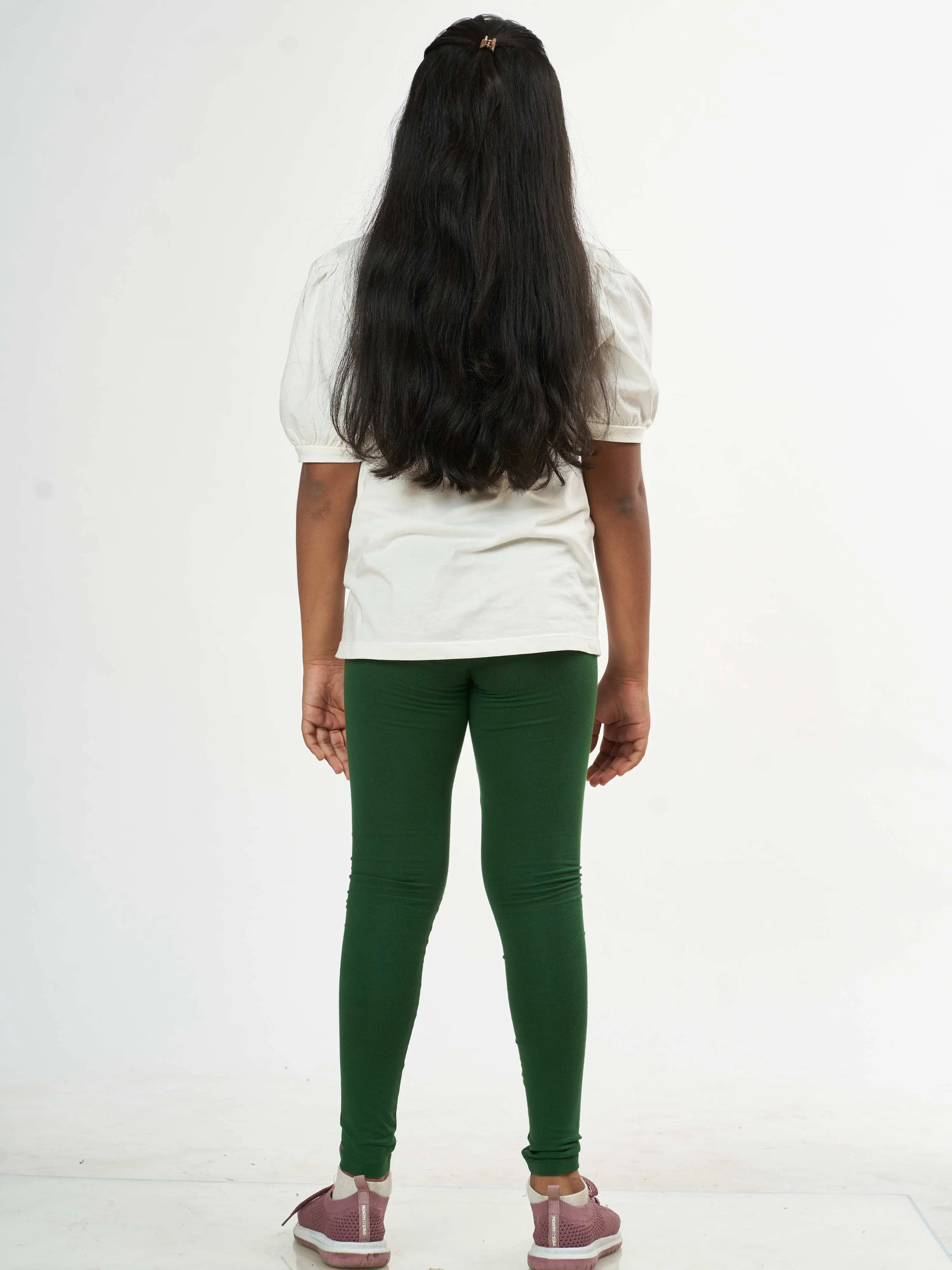Daily Routine Girls Leggings - Deep Green | Full Length