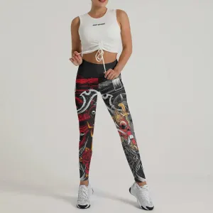 Japanese Red Demon Samurai Leggings