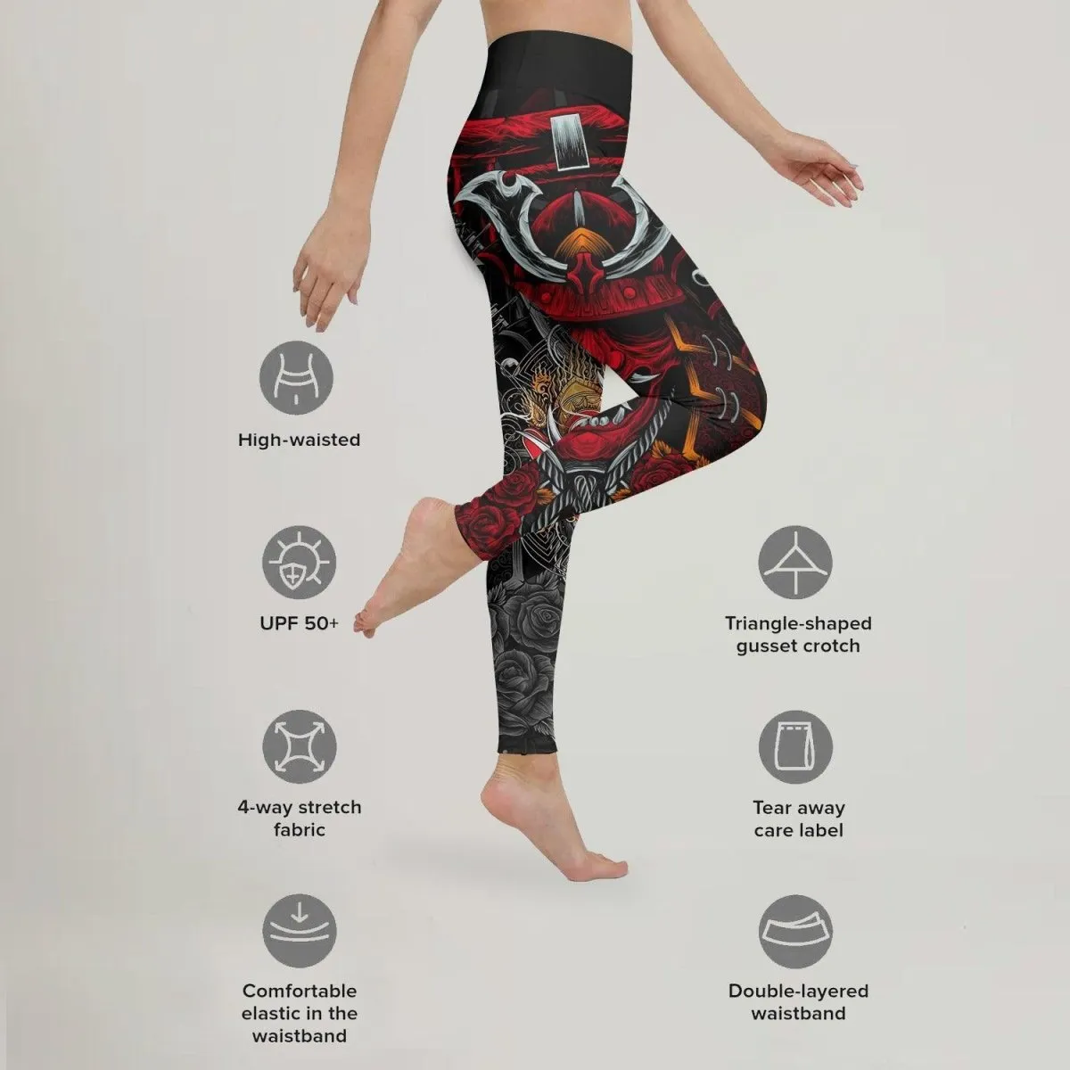 Japanese Red Demon Samurai Leggings