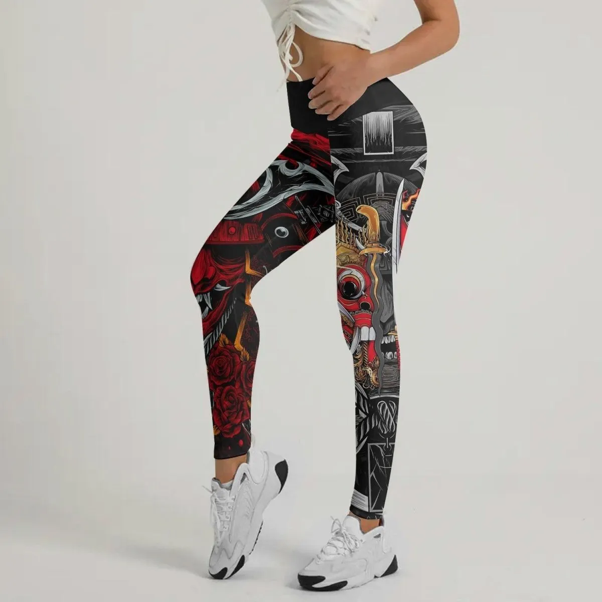 Japanese Red Demon Samurai Leggings