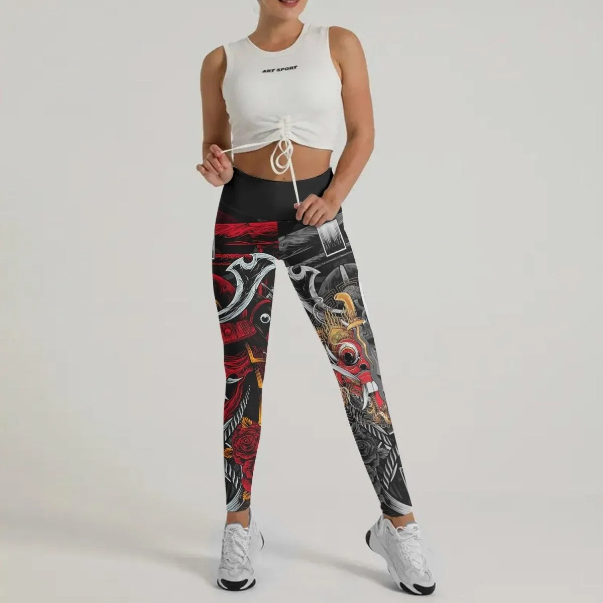 Japanese Red Demon Samurai Leggings