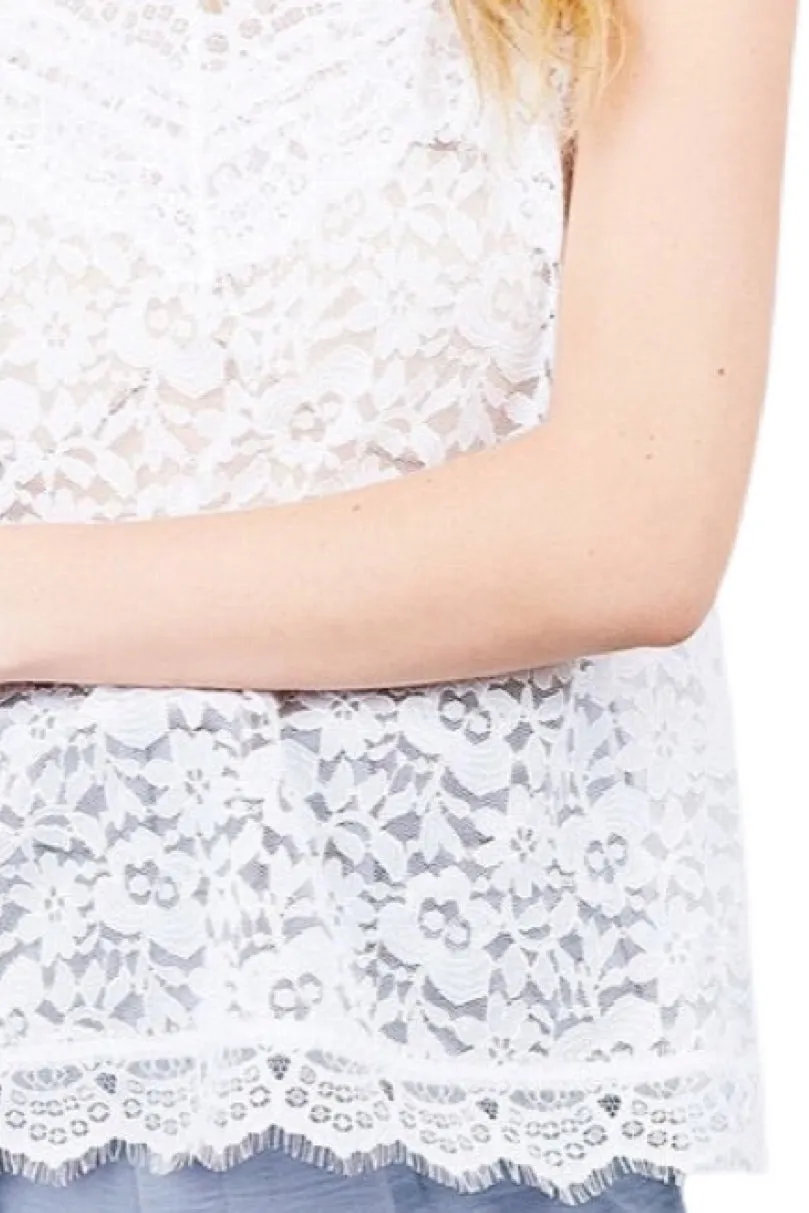 Lace Tank Top Style 11188 in Off White