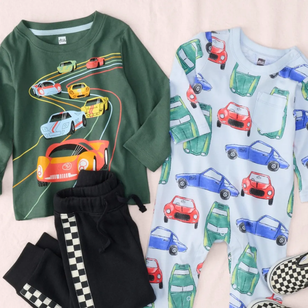 Le Mans Race Graphic Tee - Silver Pine by Tea Collection - FINAL SALE