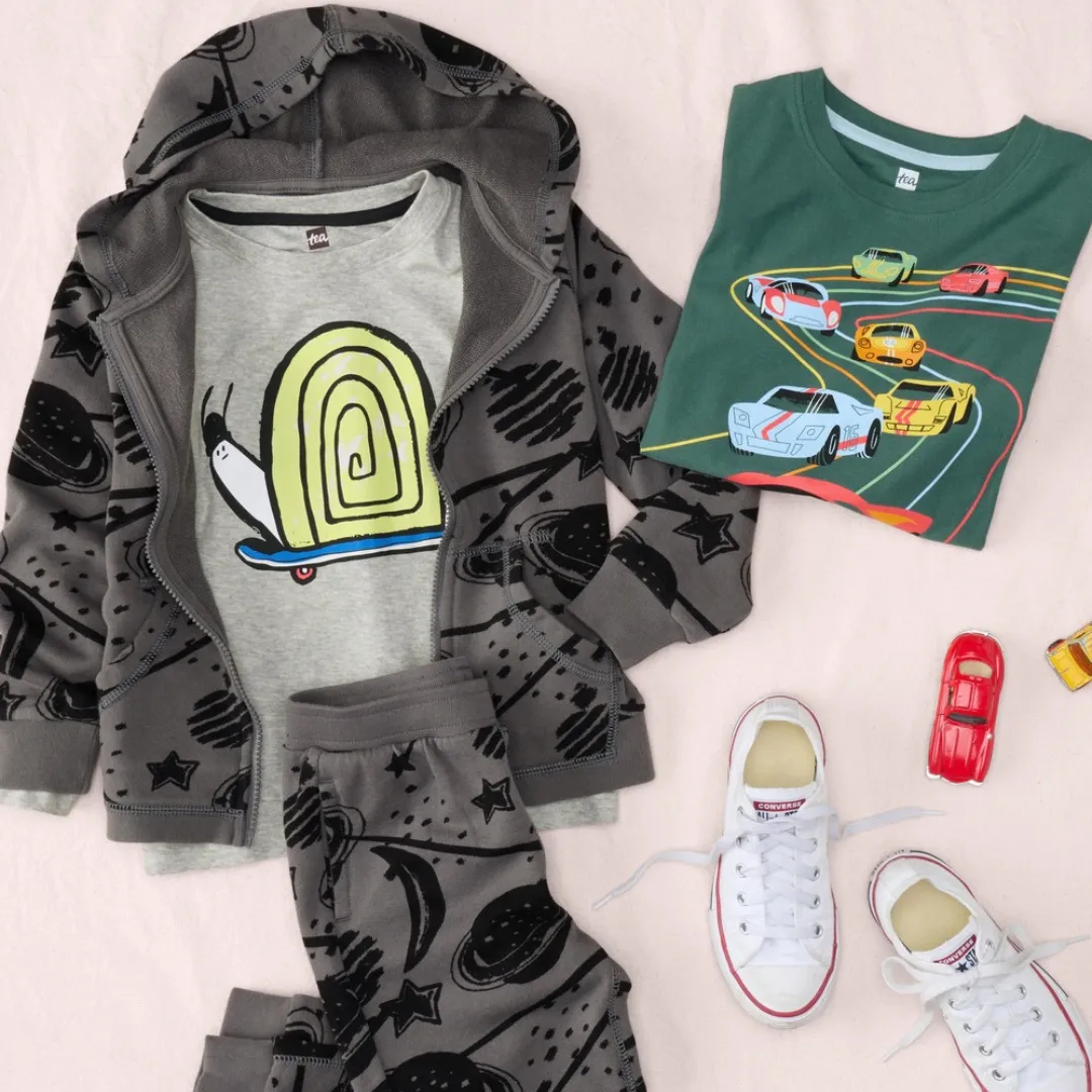 Le Mans Race Graphic Tee - Silver Pine by Tea Collection - FINAL SALE