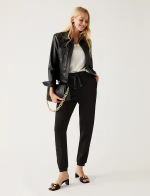 Marks & Spencer Tapered Joggers with Side Stripes, Black