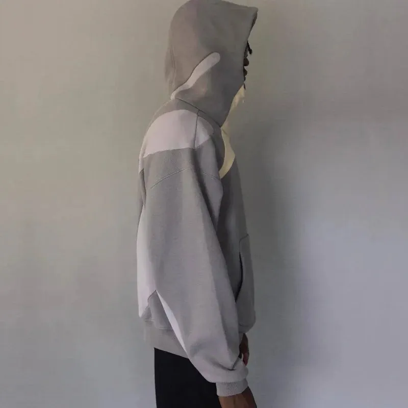 New American Patchwork Irregular Harajuku Pullover Y2K Hoodie