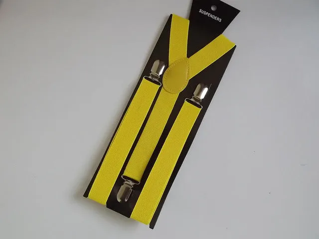 New Mens Womens Unisex Clip-on Suspenders Elastic Y-Shape Adjustable Braces Colorful For Female Male Fashion Accessory Apparel