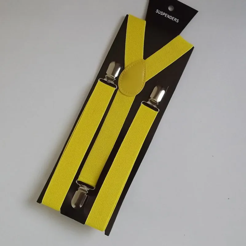 New Mens Womens Unisex Clip-on Suspenders Elastic Y-Shape Adjustable Braces Colorful For Female Male Fashion Accessory Apparel