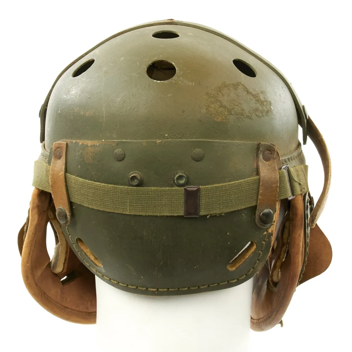 Original U.S. WWII M38 Tanker Helmet by Wilson Athletic Goods with Polaroid M-1944 Goggles