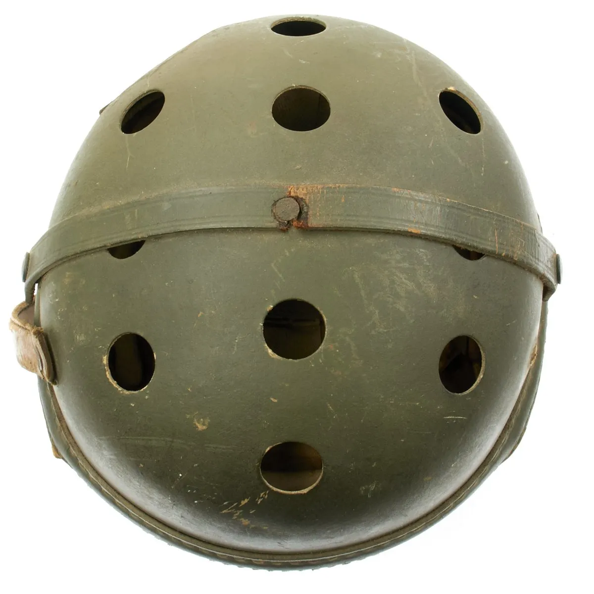 Original U.S. WWII M38 Tanker Helmet by Wilson Athletic Goods with Polaroid M-1944 Goggles