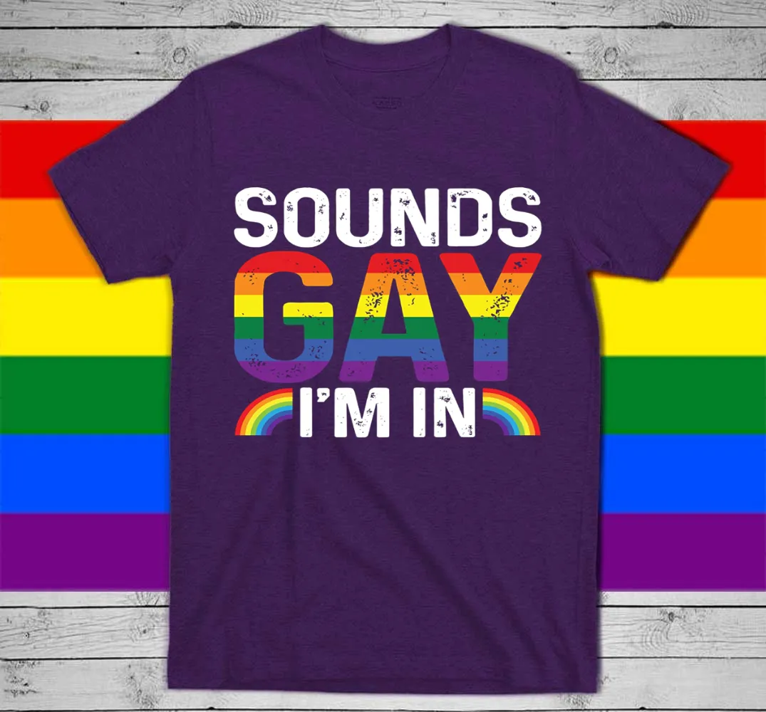 Rainbow T Shirt, Sounds Gay I'm In, LGBT Gay, Pride Rainbow Shirt