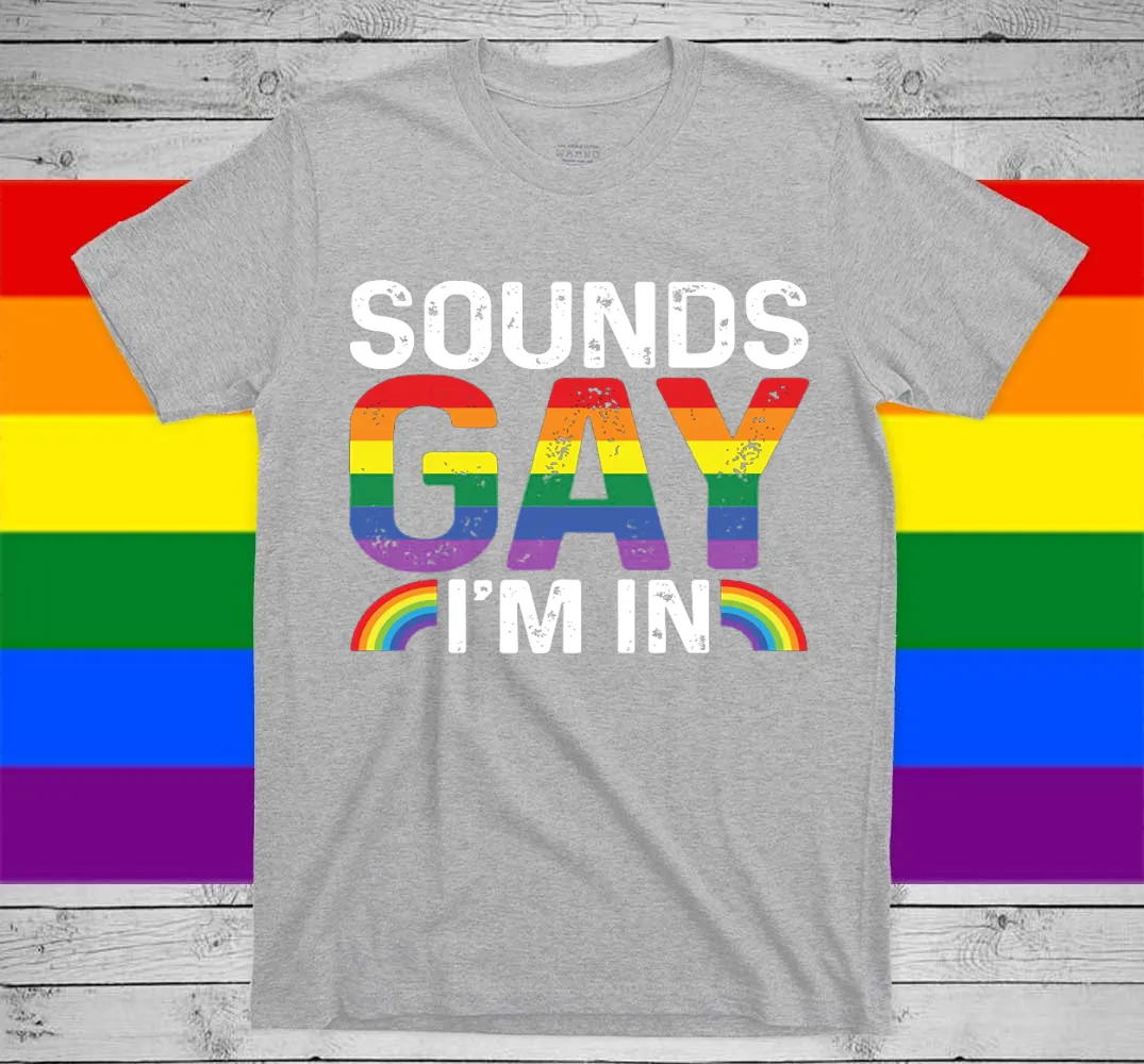 Rainbow T Shirt, Sounds Gay I'm In, LGBT Gay, Pride Rainbow Shirt
