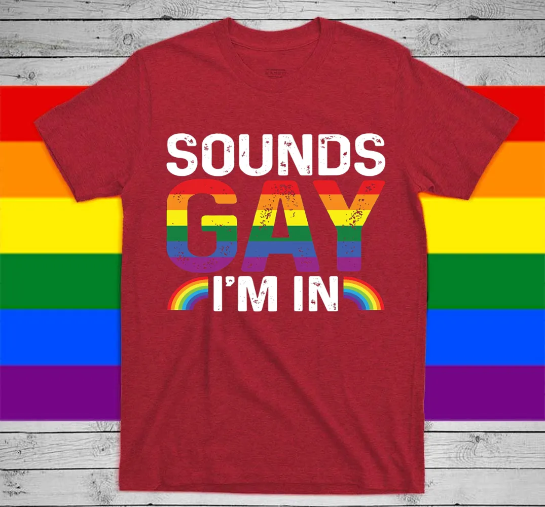 Rainbow T Shirt, Sounds Gay I'm In, LGBT Gay, Pride Rainbow Shirt