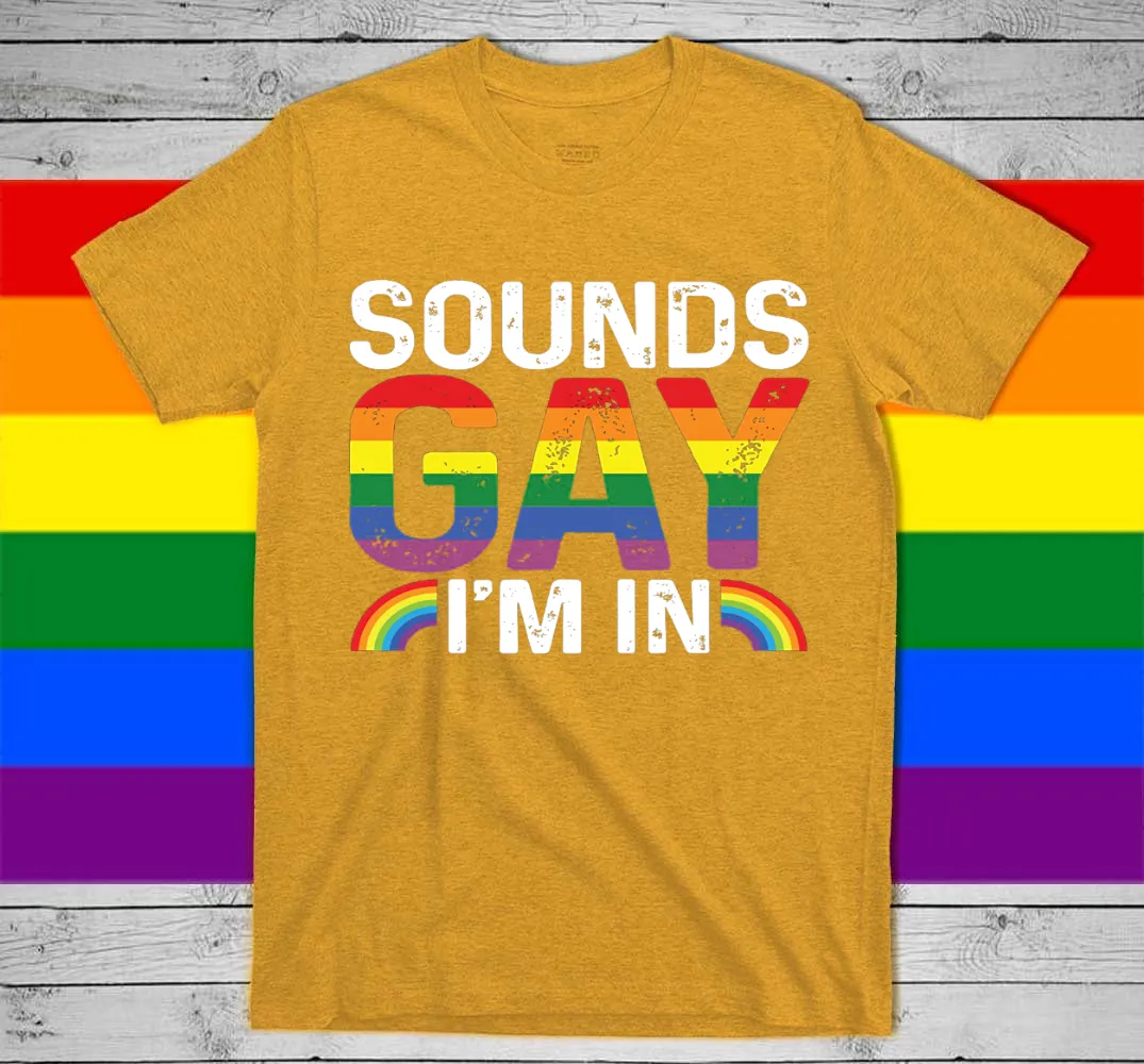 Rainbow T Shirt, Sounds Gay I'm In, LGBT Gay, Pride Rainbow Shirt