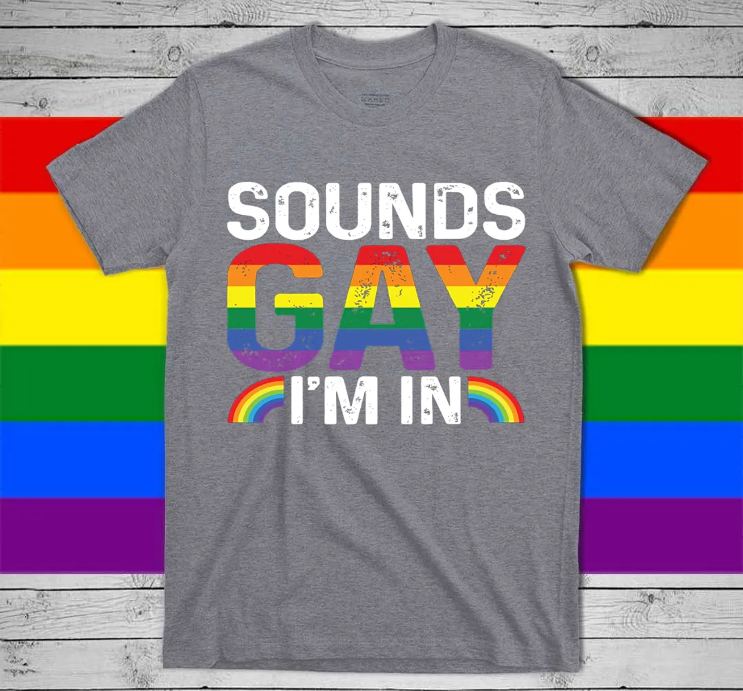 Rainbow T Shirt, Sounds Gay I'm In, LGBT Gay, Pride Rainbow Shirt