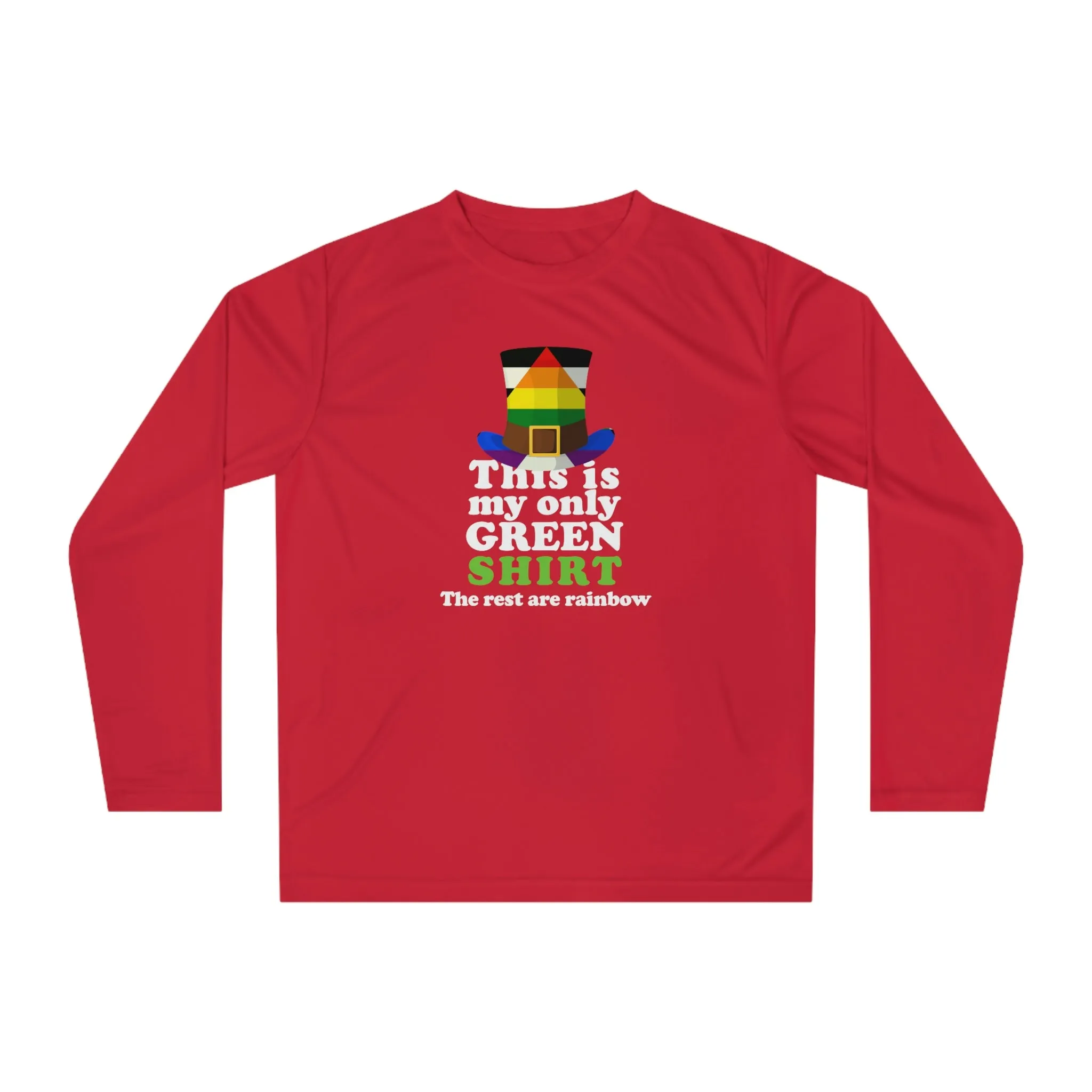 Straight Ally Flag Unisex Performance Long Sleeve Shirt - My Only Green Shirt