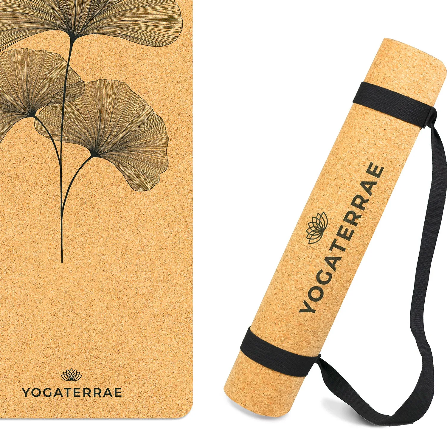 TAPIS DE YOGA GINKGO BILOBA EN LIGE ET CAOUTCHOUC NATURELS AVEC SAC