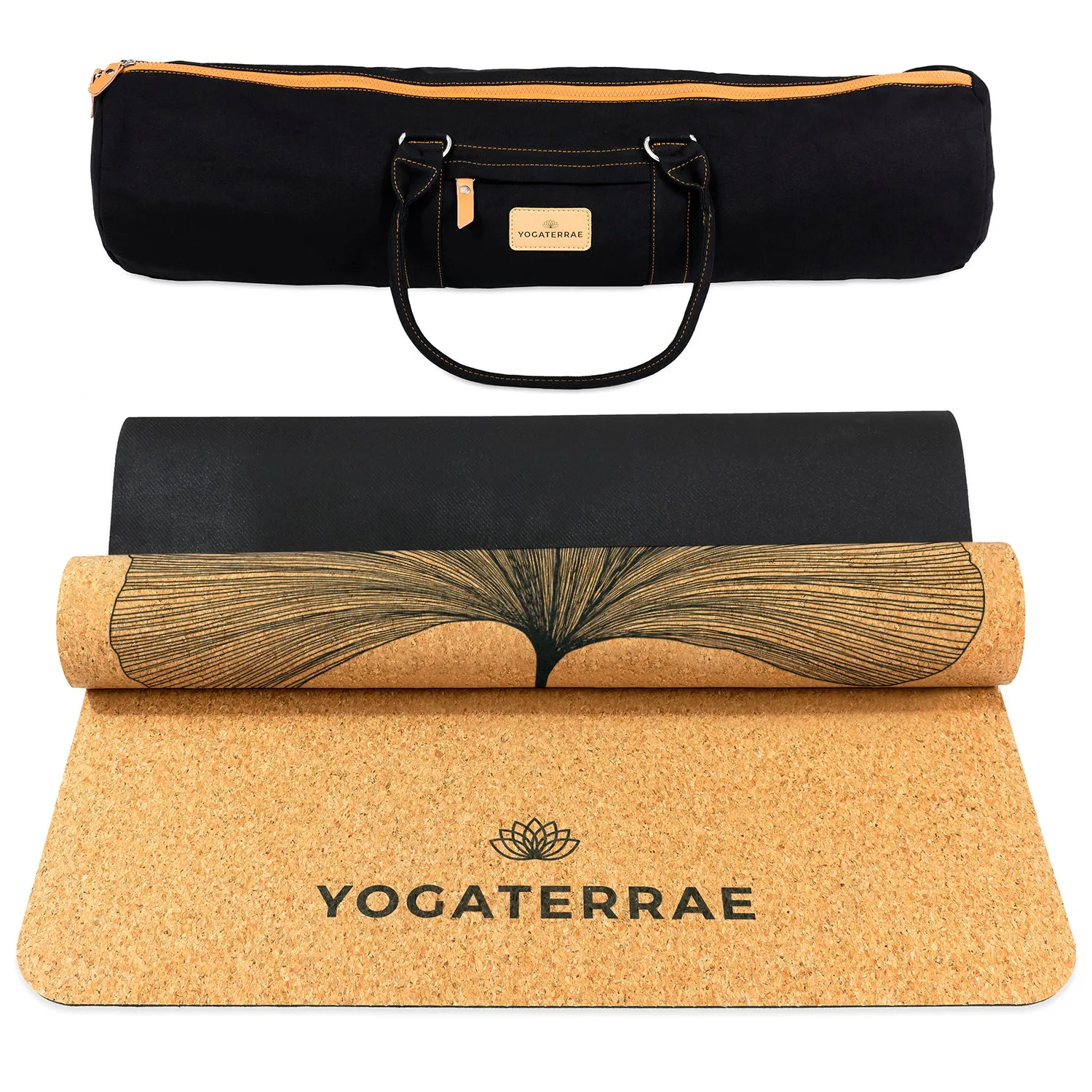 TAPIS DE YOGA GINKGO BILOBA EN LIGE ET CAOUTCHOUC NATURELS AVEC SAC