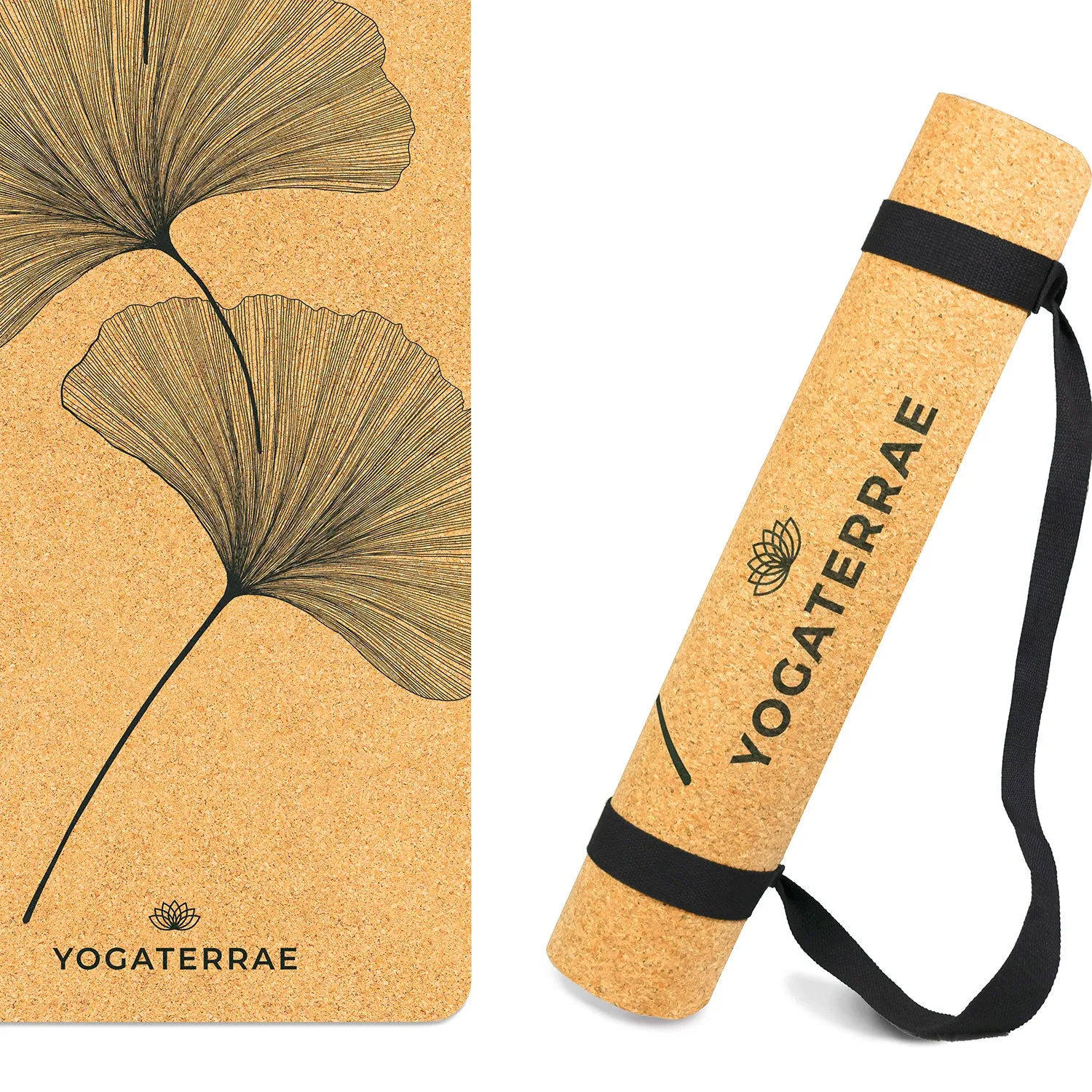 TAPIS DE YOGA GINKGO YIN YANG EN LIGE ET CAOUTCHOUC NATURELS
