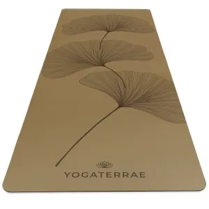 TAPIS DE YOGA GINKGOS DEEP BRONZE OLIVE EN PU-CAOUTCHOUC NATUREL