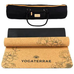 TAPIS DE YOGA LES MAGNOLIAS EN LIGE ET CAOUTCHOUC NATURELS AVEC SAC