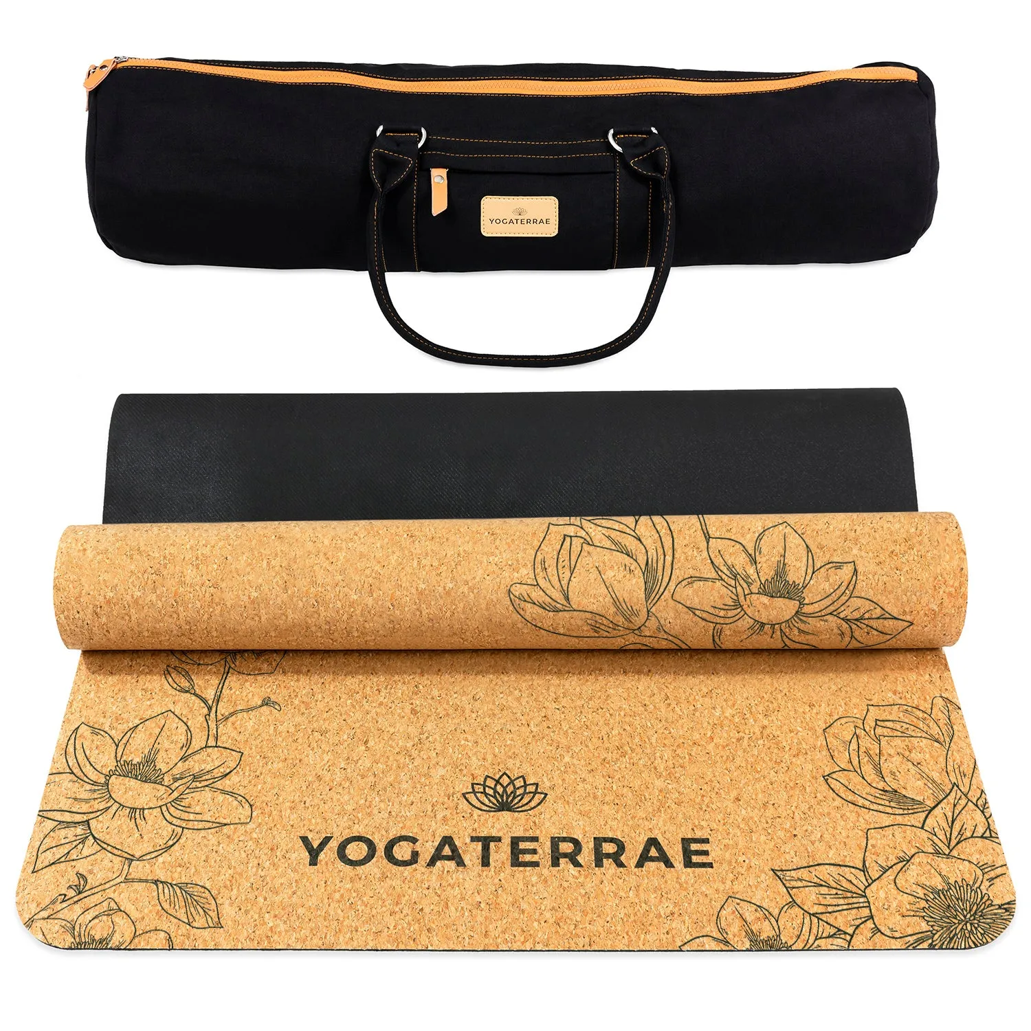 TAPIS DE YOGA LES MAGNOLIAS EN LIGE ET CAOUTCHOUC NATURELS AVEC SAC
