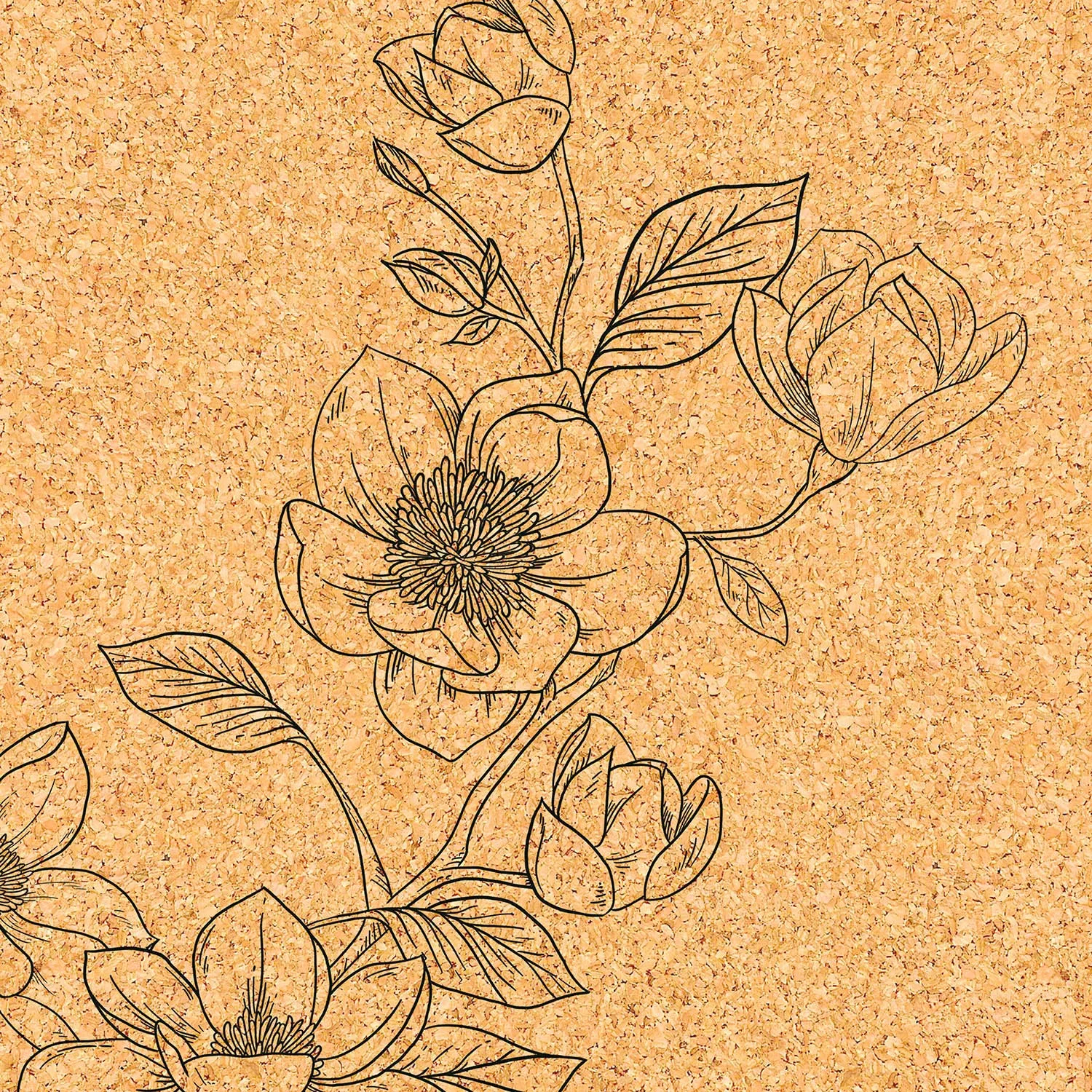 TAPIS DE YOGA LES MAGNOLIAS EN LIGE ET CAOUTCHOUC NATURELS AVEC SAC