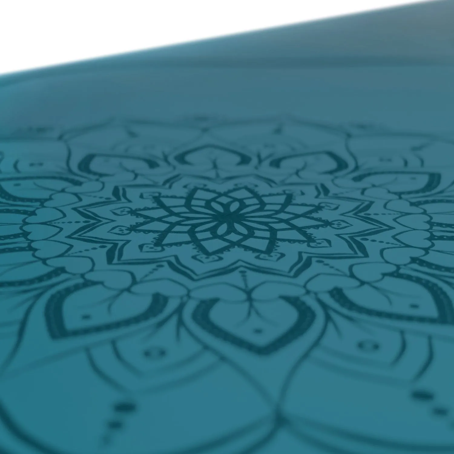 TAPIS DE YOGA MANDALA BLEU CANARD EN PU-CAOUTCHOUC NATUREL AVEC SAC
