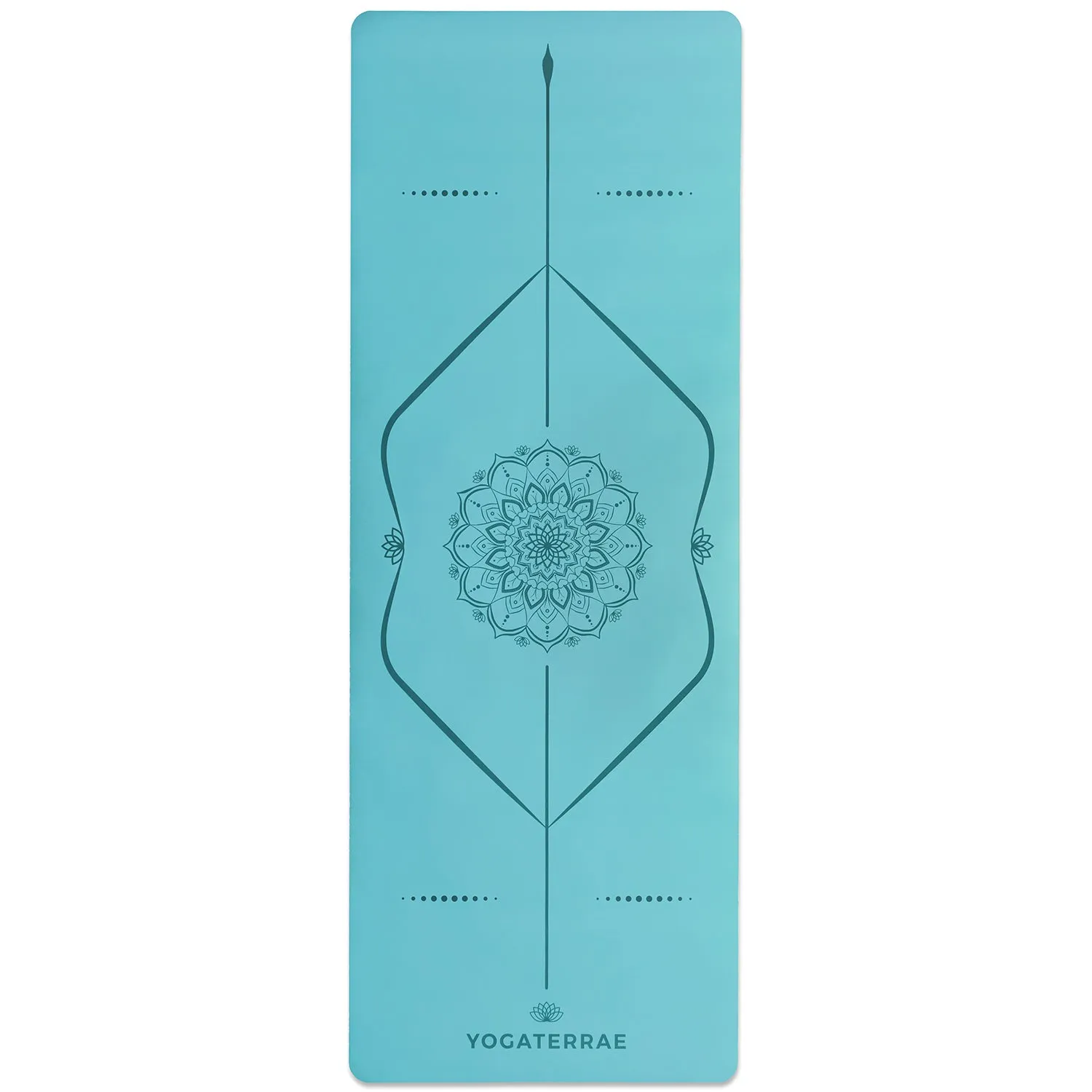 TAPIS DE YOGA MANDALA BLEU CIEL EN PU-CAOUTCHOUC NATUREL