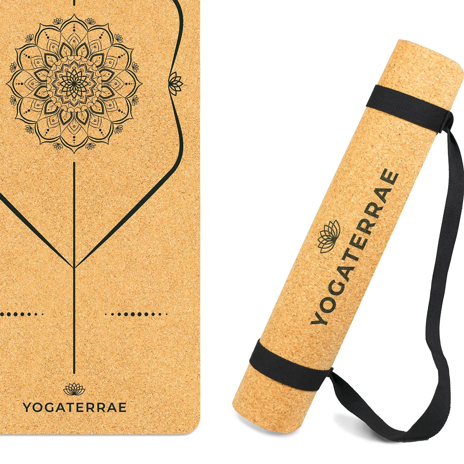TAPIS DE YOGA MANDALA EN LIGE ET CAOUTCHOUC NATURELS