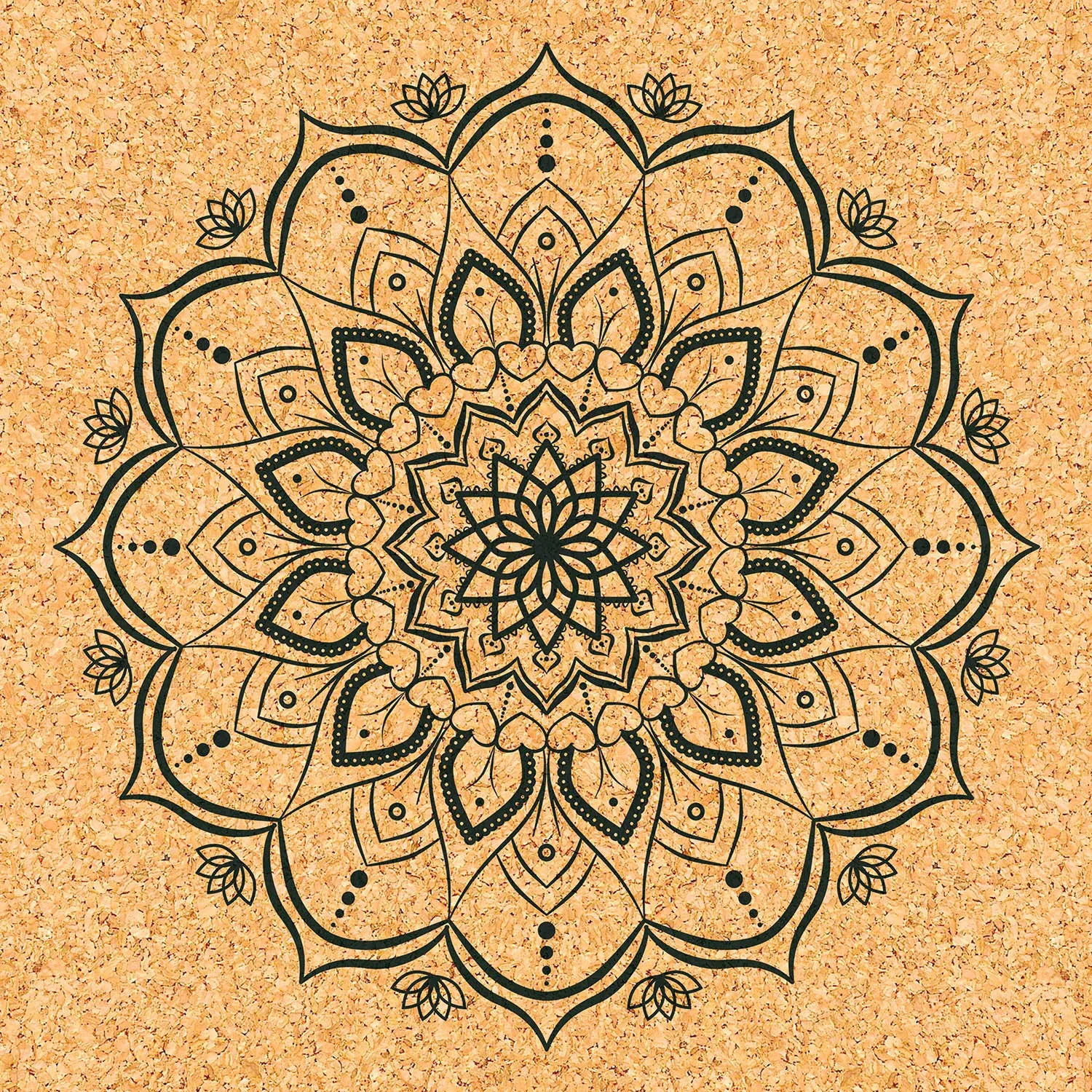 TAPIS DE YOGA MANDALA EN LIGE ET CAOUTCHOUC NATURELS